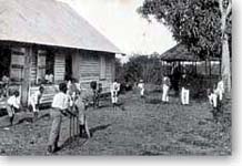 Lisk-Carew postcard, 1911, "Boys' Cricket Match, Freetown, Sierra Leone"