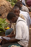 Students studying in front of British Council in Freetown