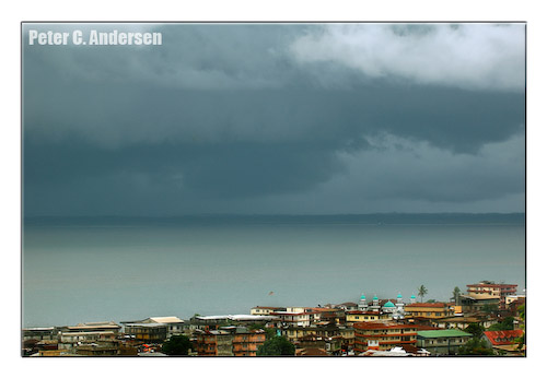 A storm approaches central Freetown.
