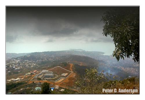 The U.S. Embassy, viewed  from Leicester Peak.